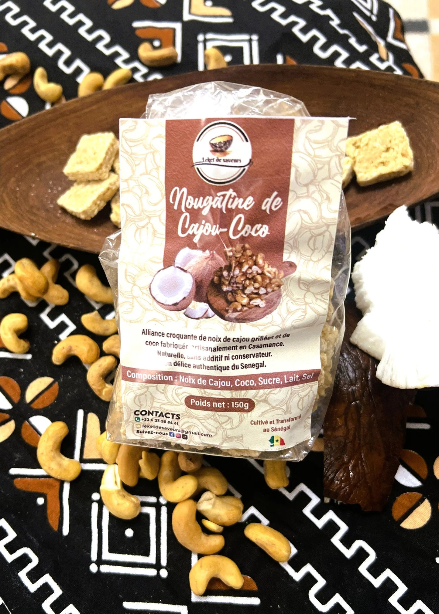 Nougatine de cajou-coco -150G