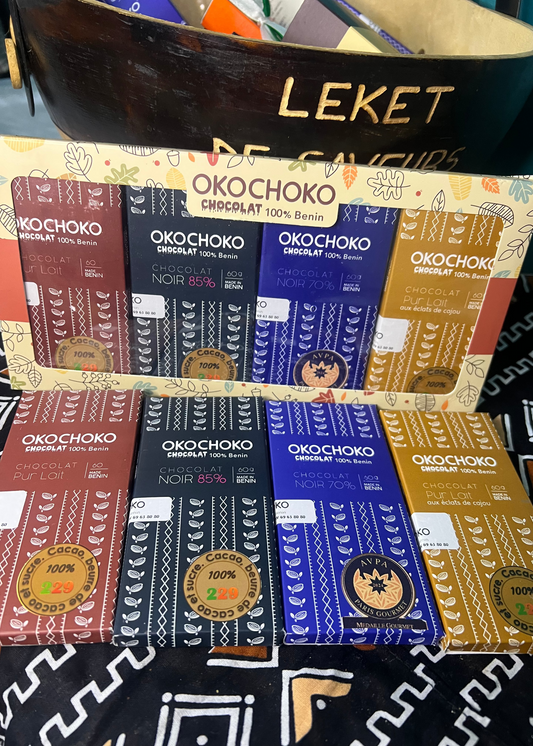 Coffret de 4x60g tablettes artisanales OkoChoko.